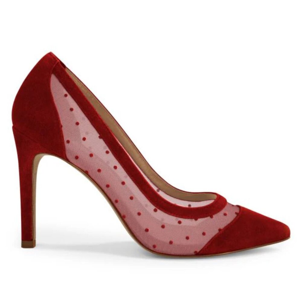 NEW ALLEGRA JAMES Suede Debbie Pumps red for women 663tn